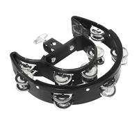 CLISPEED Tambourin Main Double Rangée Noir Instrument Musique Percussion pour Débutants et Adultes Musical Ergonomique Durable pour Éveil Musical
