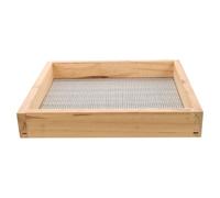 CLISPEED Tamis à Compost de Sol, Tamis à Mailles pour Jardin, Manuel, Acier Inoxydable et Bois, Argenté, pour Terreau et Terreau de Rempotage, Jardinage Extérieur