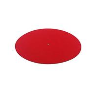 CLISPEED Tapis de Platine Laine Rouge Antistatique Diamètre Compatible avec Tous Les Tourne Disques des Vibrations et Optimisation du