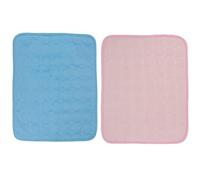 CLISPEED Tapis Rafraîchissant pour Lapin et Cochon d'Inde 2 Pièces en Tissu Polyester Bleu, Coussin Lavable pour L'fonction de Refroidissement Physique