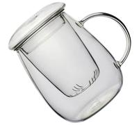 CLISPEED Tasse à Thé en Verre Borosilicate Transparent 550Ml Infuseur et Couvercle, Ensemble 3 Pièces pour Bureau et Maison, Mug Polyvalent pour Infusion de Thé Chaud et Froid