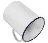CLISPEED Tasse Émaillée Vintage 1000ml en Émail Blanc Base Plate Robuste pour Eau et Café, Gobelet Portable pour Camping et Usage Extérieur