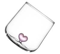 CLISPEED Tasse en Verre de Cœur Rose Fleur de Cerisier, 1 Pièce, Mug à Lait, Verre à Café et Eau, Ustensile Cuisine Décoratif pour Couple, pour Cocktails, Boissons Froides et Présents