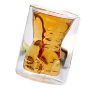 CLISPEED Tasse Verre Double Paroi Verre Borosilicate Résistant Chaleur Design Créatif pour Café Thé et Boissons Suspendu Adapté pour Adultes et Adolescents