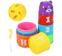 CLISPEED Tasses Empilables pour Plastique Sûr Interactif pour Cachette de Nourriture et Enrichissement Set avec Balles
