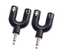 CLISPEED Tête de Câble Répartiteur en Y Adaptateur Audio Portable 3,5 Mm 2pcs en Plastique et Cuivre, Compatible Microphone et Écouteurs, Format Compact pour Ordinateur et Téléphone