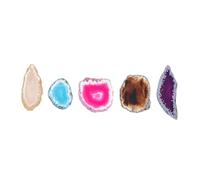 CLISPEED Tranches D’agate Naturelle Multicolores 5 Pièces Petites Irrégulières Pour Pendentifs Collier Diy Création Bijoux Usage Artisanal Présent