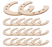 CLISPEED Tranches de Bois Vierges Fer à Cheval 80 MM 24 Pcs pour Bricolage DIY Décoration Suspendue Peinture à L’Huile Artisanat Bois Brut Loisirs Créatifs