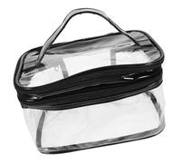 CLISPEED Trousse de Portable Transparent Organisateur Cosmétiques Double Sac de Voyage Multifonction Capacité Nettoyage