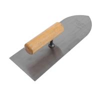 CLISPEED Truelle de Maçon à Tête Plate en Acier Manche Bois, Outil de Lissage pour Cloisons Sèches et Enduits, Taloche pour Plâtrage Mural, pour Chantier et Bricolage Intérieur
