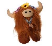 CLISPEED Vache Peluche Décorative Adorable Peluche pour Décoration de Bureau et Accessoire de Fête Design Cartoon Couleur Marron