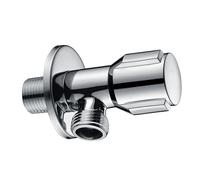 CLISPEED Vanne D'angle Sûre et Pratique Surface Brillante en Cuivre Argenté Vanne D'arrêt Forme Ronde pour Pompe de Circulation D'eau Chaude
