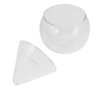 CLISPEED Verre à Cocktail Créatif en Verre Alimentaire 10,4x10,4x9,5 Cm Base Triangulaire Stable, Petit Modèle Boule, pour Bar, Maison et Hôtel, Coupe à Boire Polyvalente