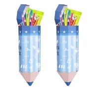 CLIUNT 2 PCS Cône d'école en Forme de Crayon, 41 cm Cône d'école pour Filles et Garçons avec Noms, Emballage Cadeau pour les Débutants, pour Emballer Articles de Papeterie et Confiseries (Bleu)