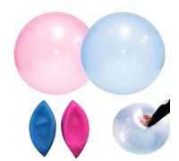 CLIUNT 2PCS Bulle Gonflable Géante, 120cm Grande Bumper Ball, TPR Ballon Gonflable Géant, Réutilisable Grande Bubble Ball, Pour Plage, Piscine, Jardin et Fêtes D'Été (Bleu + Rose)