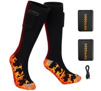 CLIUNT Chaussettes Chauffantes avec Batterie 2X4000 mAh, Chaussettes Chauffante Rechargeables, Chaussette électriques pour la Chasse d'hiver/Ski/vélo/Camping, Unisexe