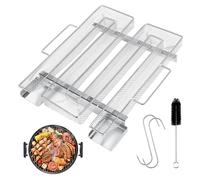 CLIUNT Générateur de fumée froide, Fumage à Froid en Acier Inoxydable, M- générateur de fumée froide en acier inoxydable avec 2 crochets à viande + 1 brosse de nettoyage pour grillades, BBQ