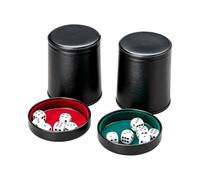 CLIUNT Lot de 2 Gobelets à Dés, Gobelet en Cuir, Ensemble de Gobelets à Dés, Doublure Moelleuse, Conception Réduisant Le Bruit, Convient pour Les Bars, Les Rassemblements, Les Fêtes et Les Jeux