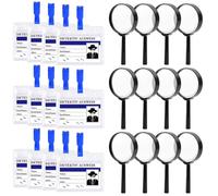 CLIUNT Loupe de Détective Enfants, Kit Détective Enfant avec 12 Cartes D'identité de Détective et 12 Clip Loupe Enfants,Kit Espion Enfant pour Jeu de Rôle de Détective