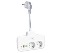 CLIUNT Multiprise 2 Prises avec 3 Ports USB et 1 Port USB-C, Multiprise Murale, Multiprise Electrique Adaptateur Prise, pour Le Bureau, la Maison et Les Voyages
