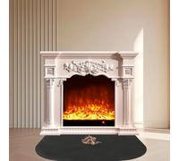 CLIUNT Tapis de Cheminée Ignifuge, 50 x 100cm Tapis Ignifuge,Tapi de Foyer, Tapi De Protection Anti Feu, Tapi-cheminée Anti feu, Protège Les sols des étincelles, braises (Noir)