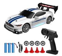 CLIUNT Voiture Télécommandée Drift, 1:24 RC Drift Car, 30km/h 4WD Mini Voiture Télécommaavec Lumière LED et 3 batteriesndée , Cadeau de Jouet pour Les Enfants de Plus de 16 Ans