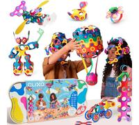Clixo Lot d'amitié - Jouet de Construction magnétique Flexible de 150 pièces pour Jeu créatif en Famille | Apprentissage Vapeur, Jeu Ouvert Parfait pour Le Plaisir collaboratif, Les Voyages et Les
