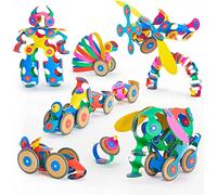 Clixo Wheel Creator Pack de 72 pièces - Jouet magnétique de construction - Tuiles de construction magnétiques flexibles et stimulant la créativité. Design approuvé par les éducateurs pour des heures