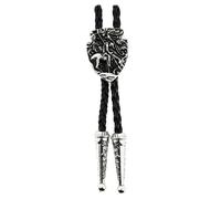 CLJ - Bolo tie, Cravate Texane - Blason - Style Texan, Danse Country, Cowboy, Far West Américain, Western Vintage - Argenté uni
