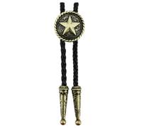 CLJ - Bolo tie, Cravate Texane - Bouclier avec étoile - Style Texan, Danse Country, Cowboy, Far West Américain, Western Vintage -