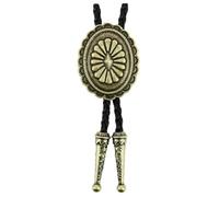 CLJ - Bolo tie, Cravate Texane - Bouclier ovale - Style Texan, Danse Country, Cowboy, Far West Américain, Western Vintage - Bronze Antique