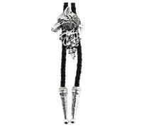 CLJ - Bolo tie, Cravate Texane - Loup - Style Texan, Danse Country, Cowboy, Far West Américain, Western Vintage - Argenté uni