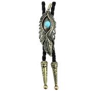 CLJ - Bolo tie, Cravate Texane - Plume d'aigle - Style Texan, Danse Country, Cowboy, Far West Américain, Western Vintage - Bronze Antique
