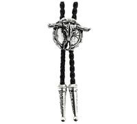 CLJ - Bolo tie, Cravate Texane - Tête de buffle - Style Texan, Danse Country, Cowboy, Far West Américain, Western Vintage - Argenté