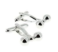 Clj Charles Le Jeune. Boutons de manchette. Triple, Acier. Gris argent - Discret et sobre -
