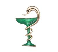 Clj Charles Le Jeune Broche Caducée du Pharmacien - émaillée - Métiers - Belle qualité de Finition - Epingle - élégant - Cadeau d'anniversaire de Femmes Filles - Fournitures de Fête de Mariage - Noël