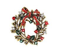Clj Charles Le Jeune Broche Couronne De Noël - Strass - Noel - Belle qualité de Finition - Epingle - élégant - Cadeau d'anniversaire de Femmes Filles - Fournitures de Fête de Mariage - Noël