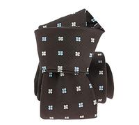 Clj Charles Le Jeune. Cravate. Fleurs, Microfibre. Marron. Discret et sobre.