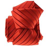 Clj Charles Le Jeune. Cravate. Sommelier, Microfibre. Rouge Vermillon - Club/rayé -