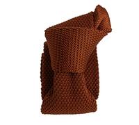 Clj Charles Le Jeune. Cravate tricot. ARCOBALENO, Microfibre. Marron Acajou - Uni -