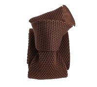 Clj Charles Le Jeune. Cravate tricot. ARCOBALENO, Microfibre. Marron Cacao - Uni -