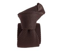 Clj Charles Le Jeune. Cravate tricot. ARCOBALENO, Microfibre. Marron terre - Uni -