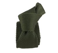 Clj Charles Le Jeune. Cravate tricot. ARCOBALENO, Microfibre. Vert Kaki - Uni -