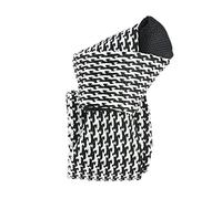 Clj Charles Le Jeune. Cravate tricot. COCO, Microfibre. Noir et blanc - Pied de poule -