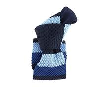Clj Charles Le Jeune. Cravate tricot, Microfibre. Bleu marine et bleu - Club/rayé -
