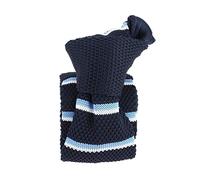Clj Charles Le Jeune. Cravate tricot, Microfibre. marine ciel - Club/rayé -