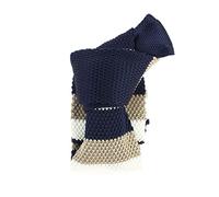 Clj Charles Le Jeune. Cravate tricot, Microfibre. Marron - Club/rayé -