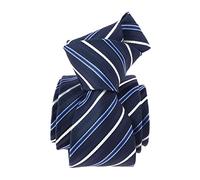 Clj Charles Le Jeune. Cravate. Via Battaglione, Microfibre. Bleu Marine Naval - Club/rayé -