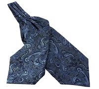 Clj Charles Le Jeune. Foulard Ascot. Léonard, Microfibre. Bleu Anglais - Paisley -