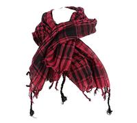 Clj Charles Le Jeune. Keffieh. ZARKA, Coton. Fuchsia sur noir. Pied de poule.